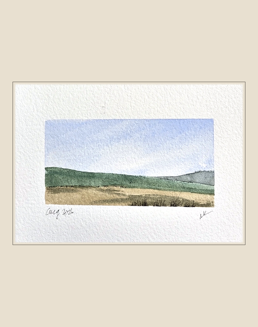 August Gold — original hand-painted watercolor notecard by Richard Kuensting