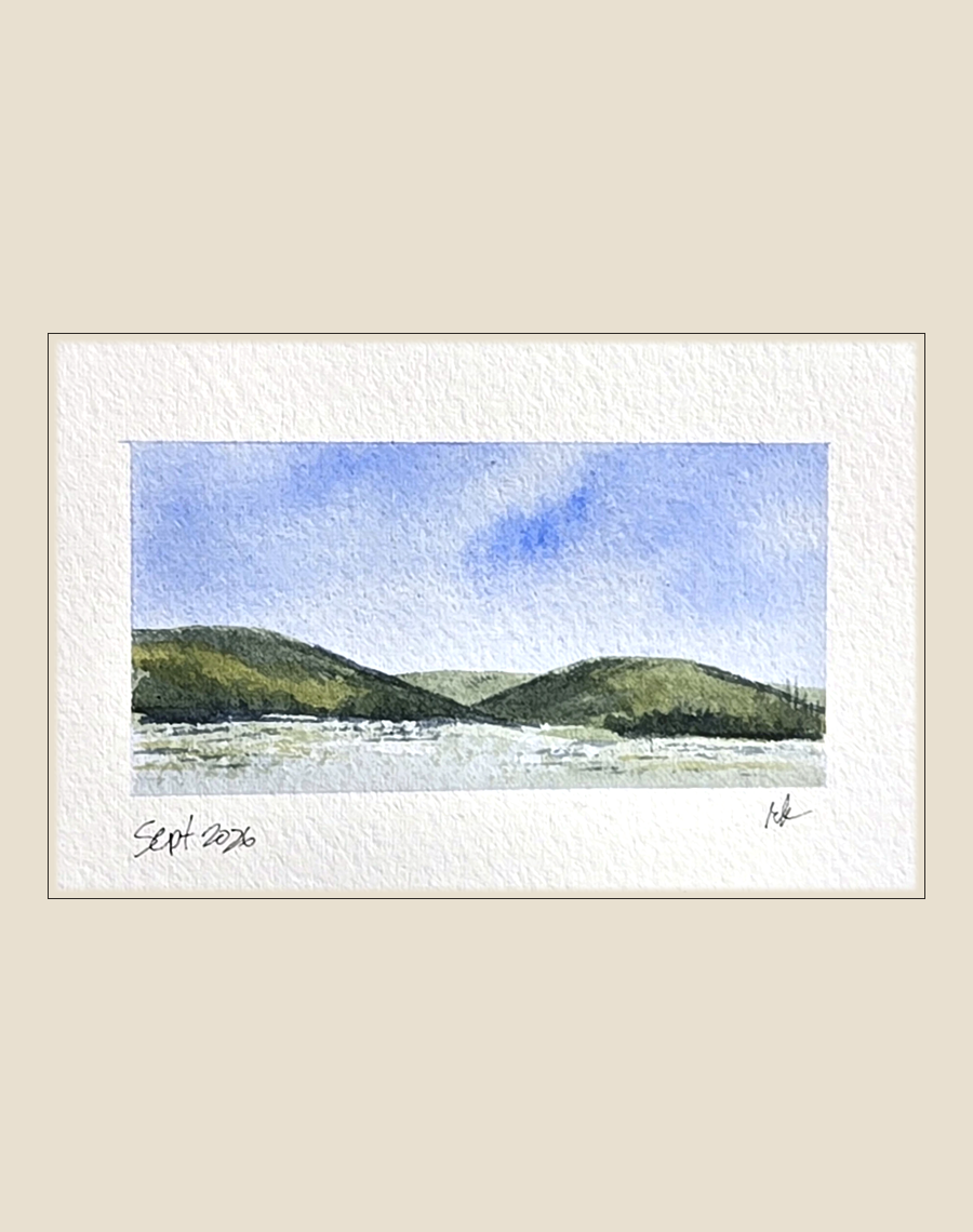 Bright Shore — original hand-painted watercolor notecard by Richard Kuensting