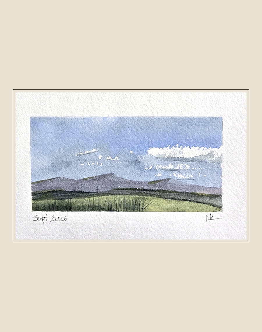 Cloud Passage — original hand-painted watercolor notecard by Richard Kuensting