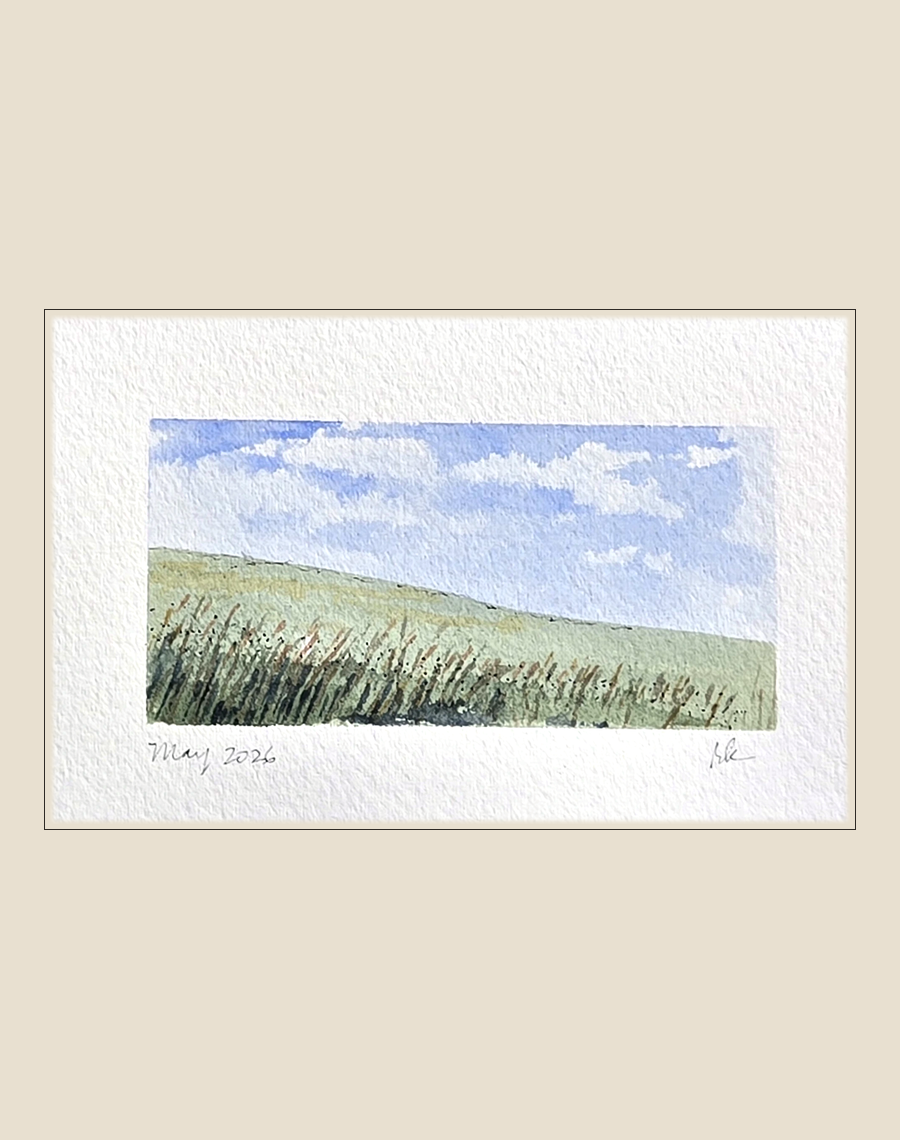 May Sky — original hand-painted watercolor notecard by Richard Kuensting