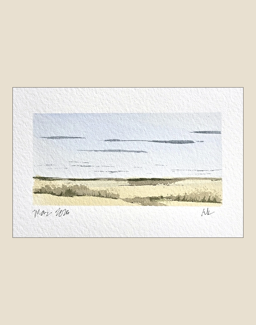 Quiet Marsh — original hand-painted watercolor notecard