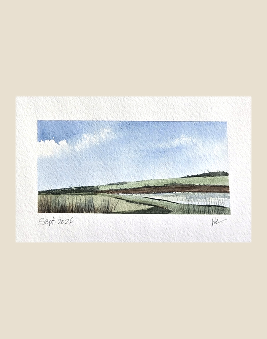 September Water — original hand-painted watercolor notecard by Richard Kuensting