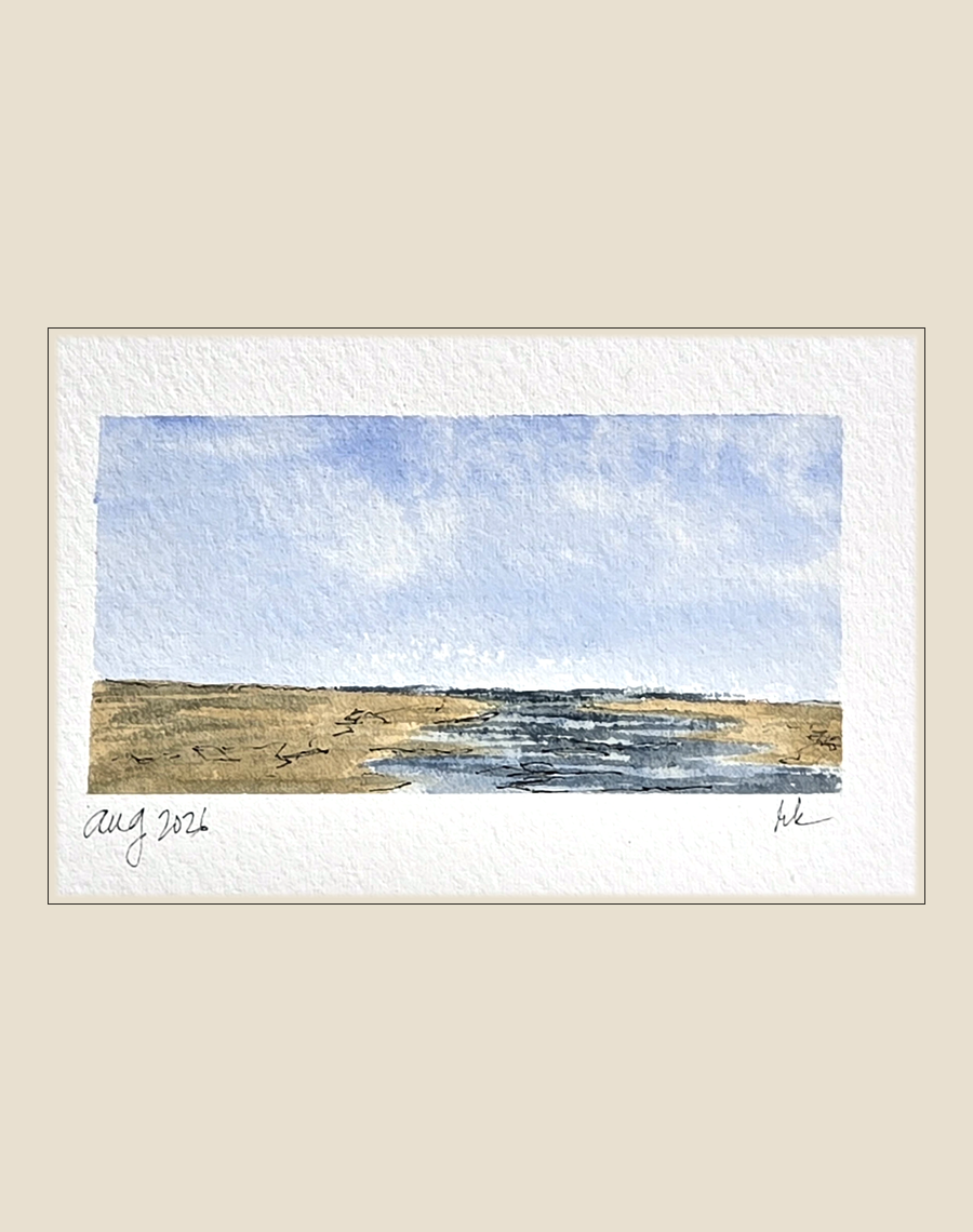 Tidal Channel — original hand-painted watercolor notecard