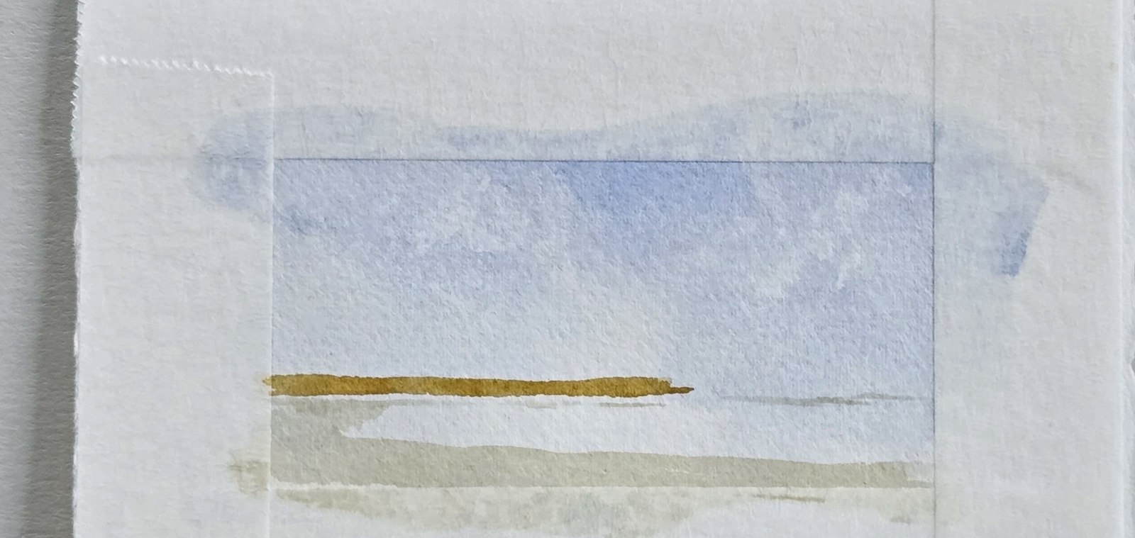 The beginning — paper taped down, first washes laid on location