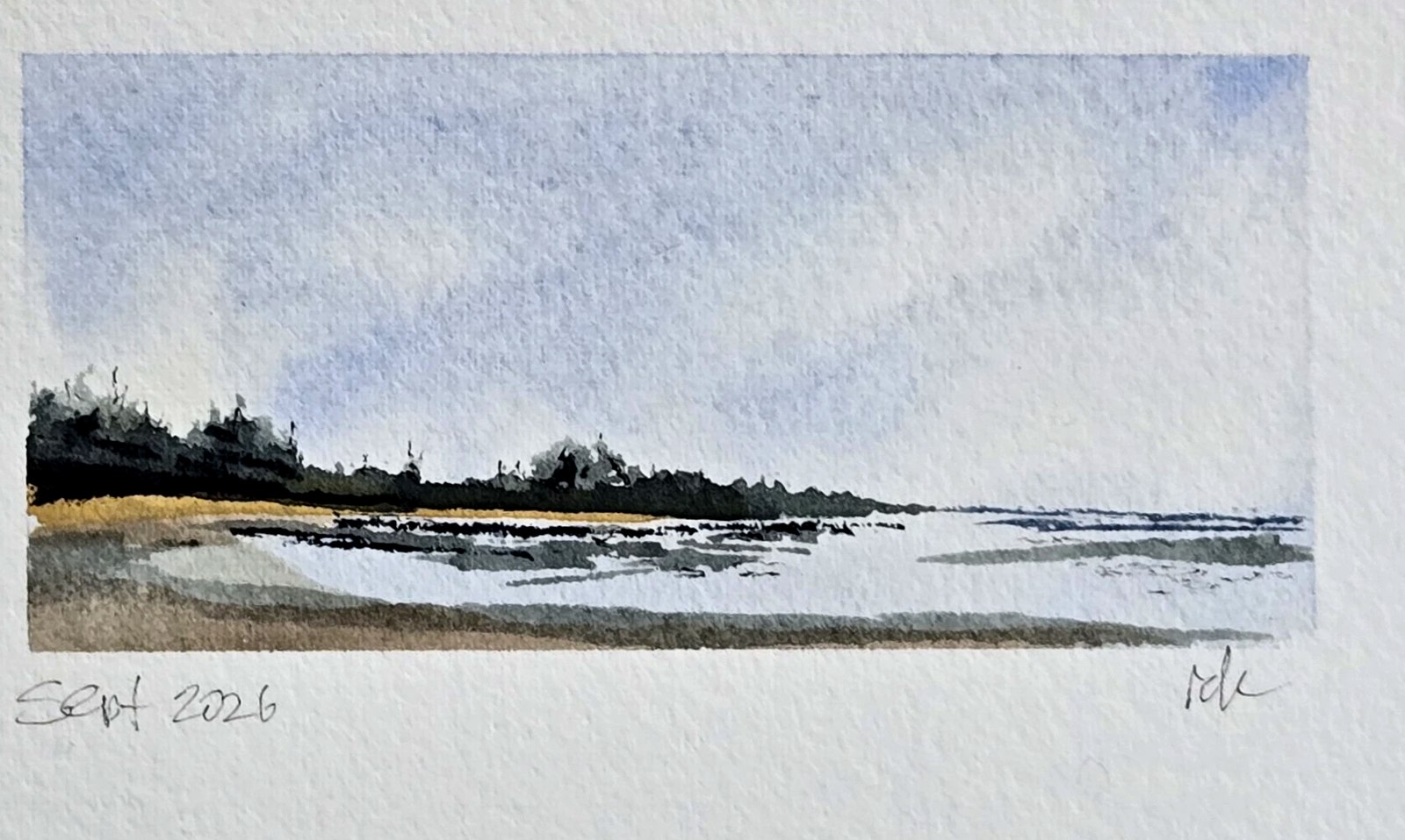 The same painting, finished that day — signed and dated Sept 2026